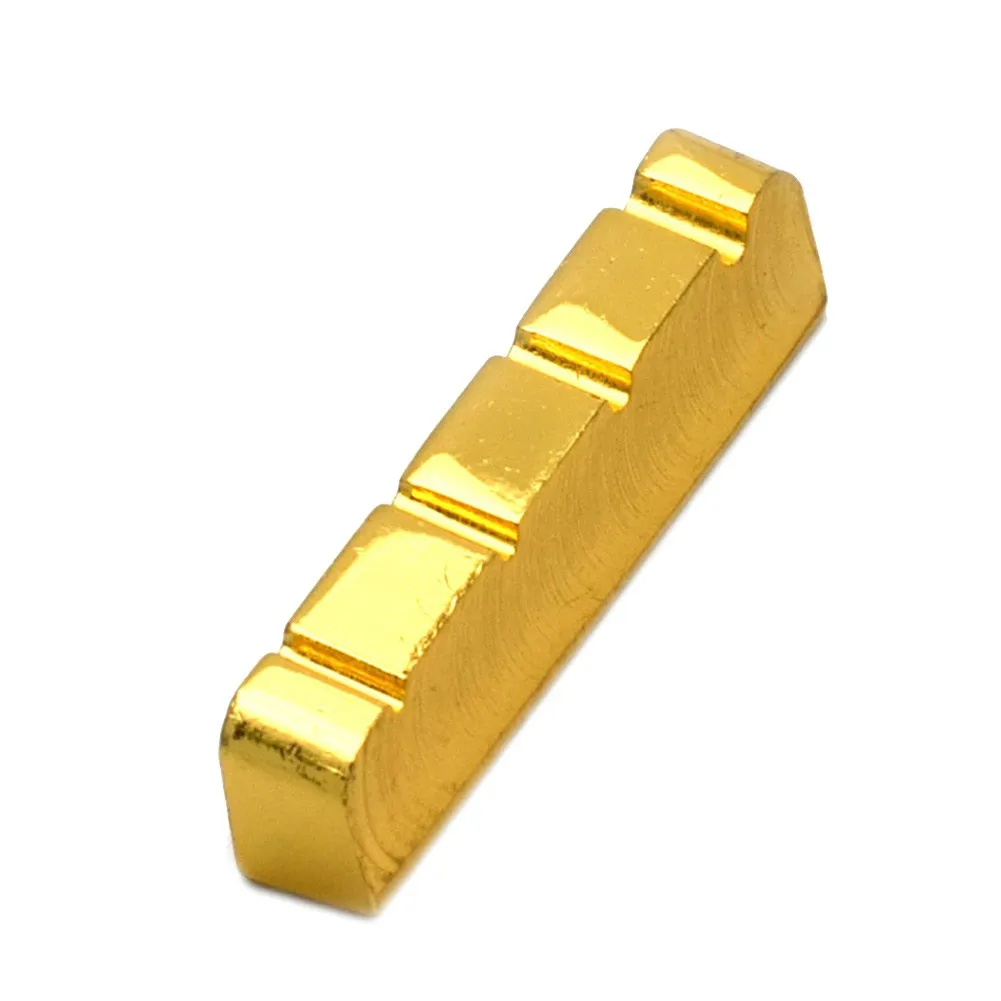 4 String Slotted Brass Gold Plated Electric Bass Guitar Nut 38/42mm Professional Musical Instrument Accessories Gold Plated