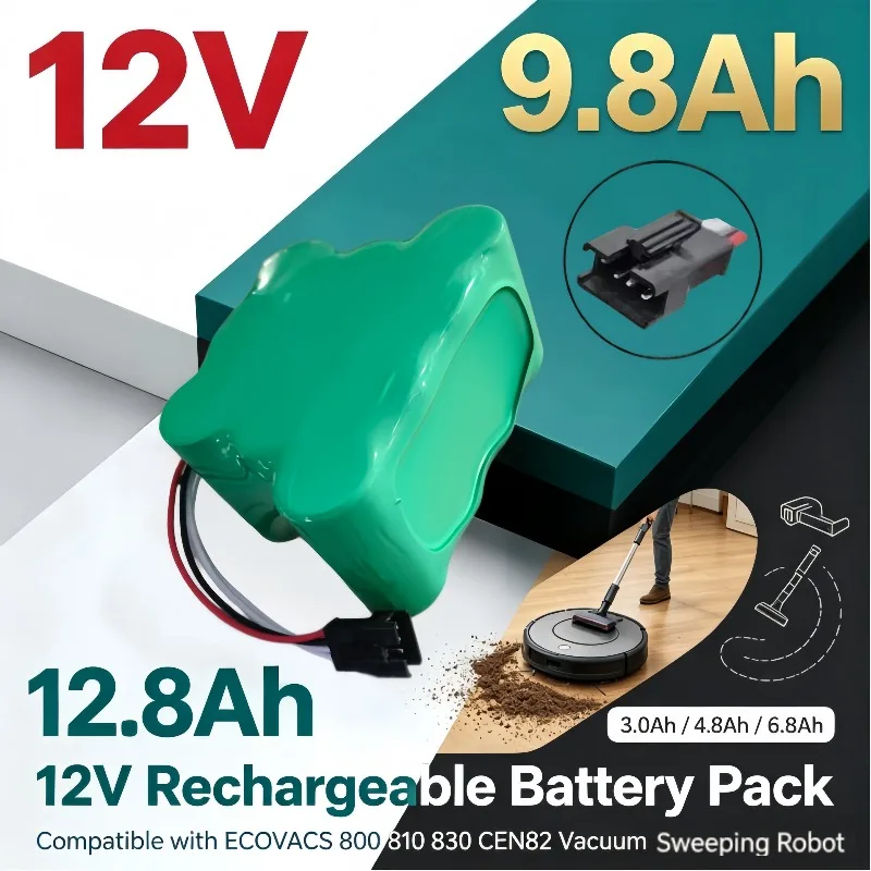 12V Rechargeable Battery Pack 3000mAh 4800mAh 6800mAh for ECOVACS 800 810 830 CEN82 Robot Vacuum Cleaner