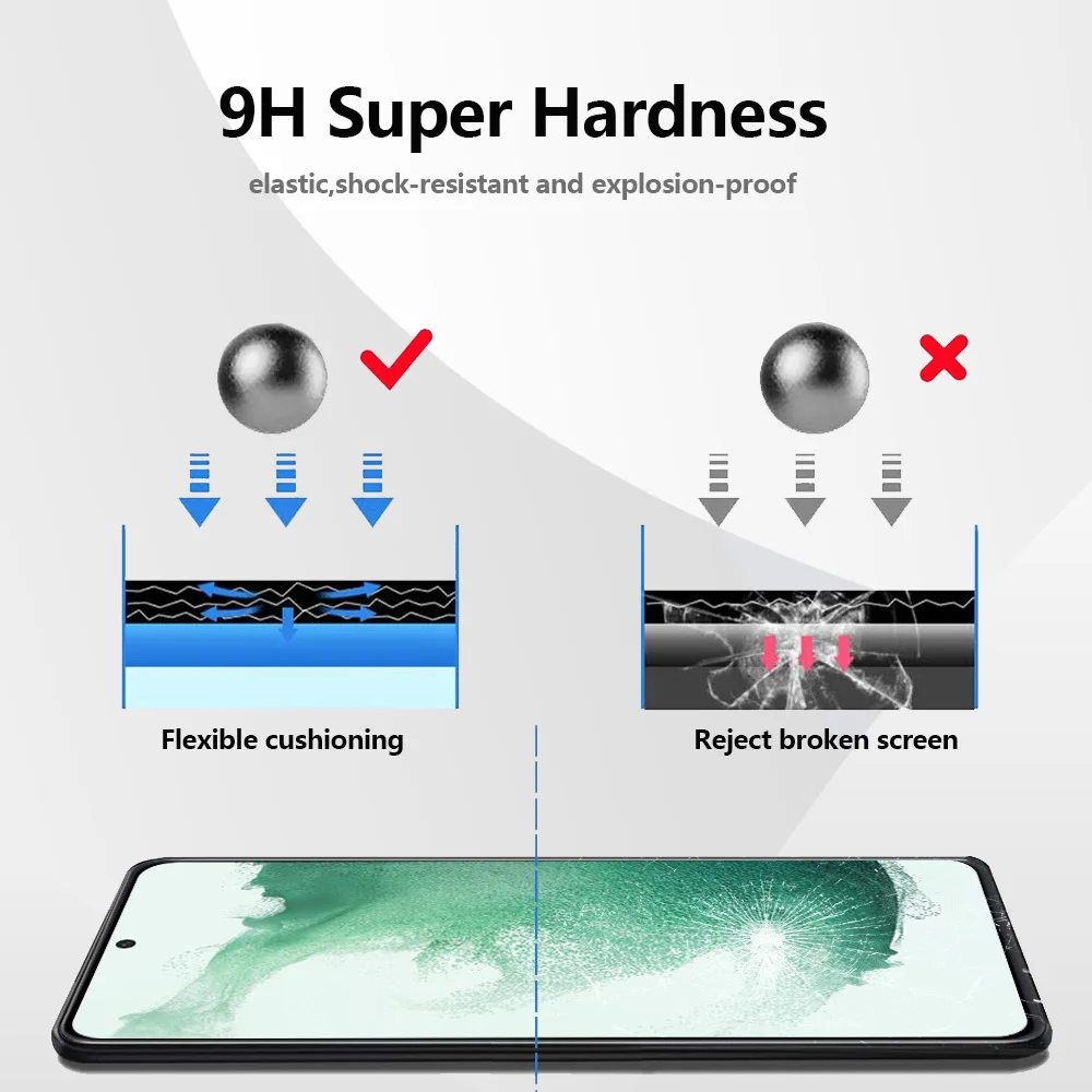 10pcs Anti-Fingerprint For Samsung Galaxy S23 S24 Ultra Clear Tempered Glass Screen Protector S22 Plus S21 S21+Plus Black Edges