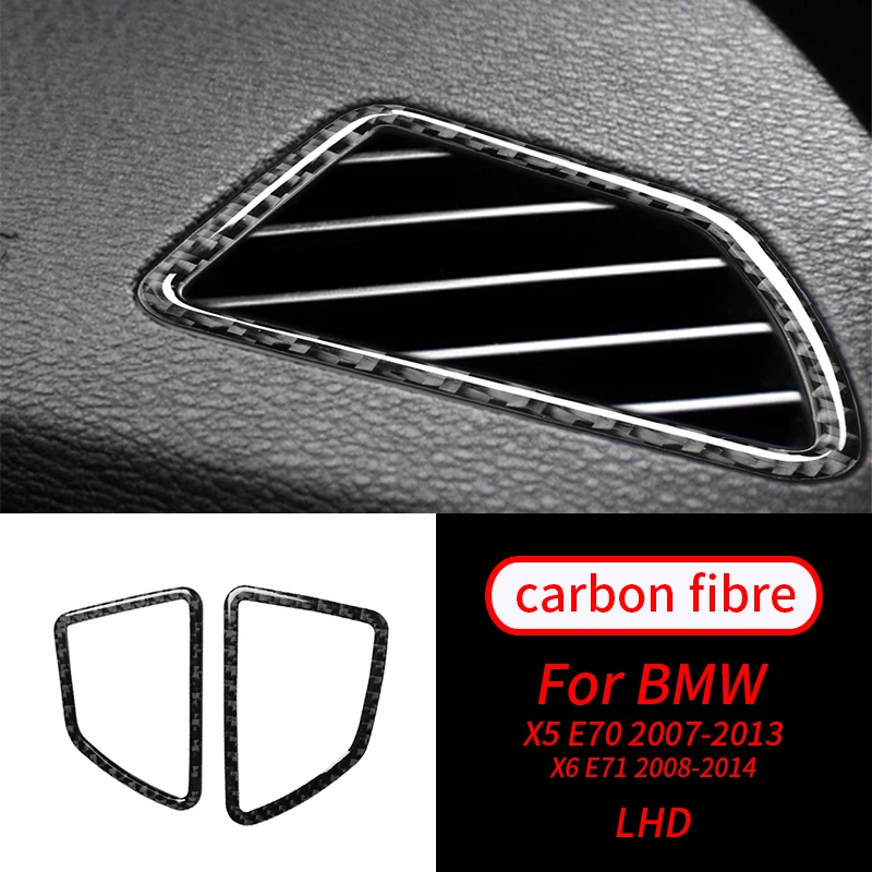 

Real Carbon Fiber Center Upper Air Vent Outlet Cover Trim Car Interior Accessories For BMW X6 X5 E70 E71 07-14