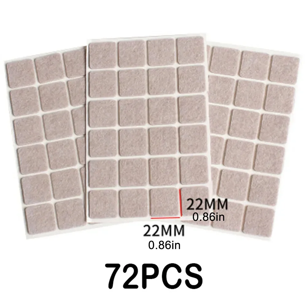 Thicken Self Adhesive Felt Chair Leg Pads Floor Protectors Furniture Legs Table Leg Covers Round Bottom Anti-Slip Pads 72PCS