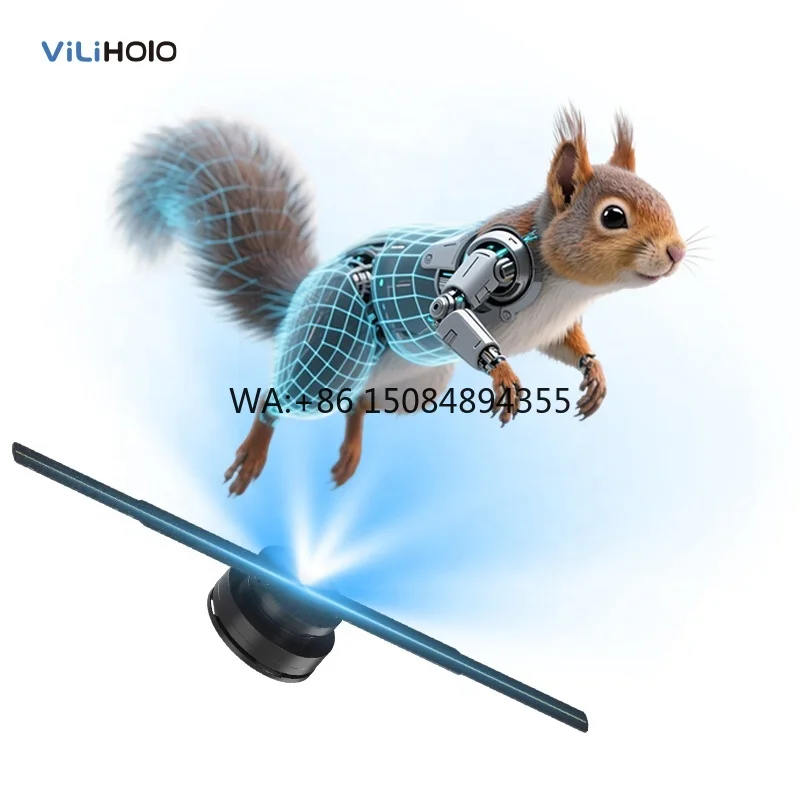 42CM 3D High Brightness Hologram Projector Indoor Advertising Display Screen with 384 LED Beads for Outdoor Signage