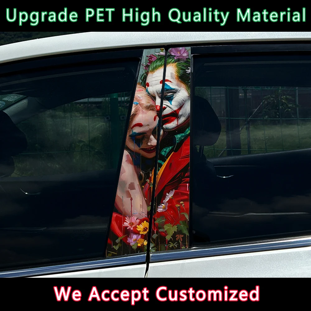 

1PC Auto B Pillar PET Decals Car Stickers Joker CP Waterproof Funny Decoration Cover Scratches Sunscreen Car Doors Pillar Trim