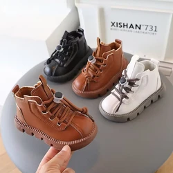 부츠 Girl Shoe Autumn Winter Soft Leather Kid Shoe 1-6yold Ankle Boot Allmatch Gril Boot Fashion Boy Short Boot Zapatos Para Niños