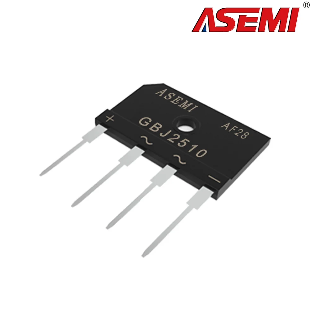 5PCS GBJ2510 Bridge Diode Rectifier 25A 1000V ASEMI Brand New