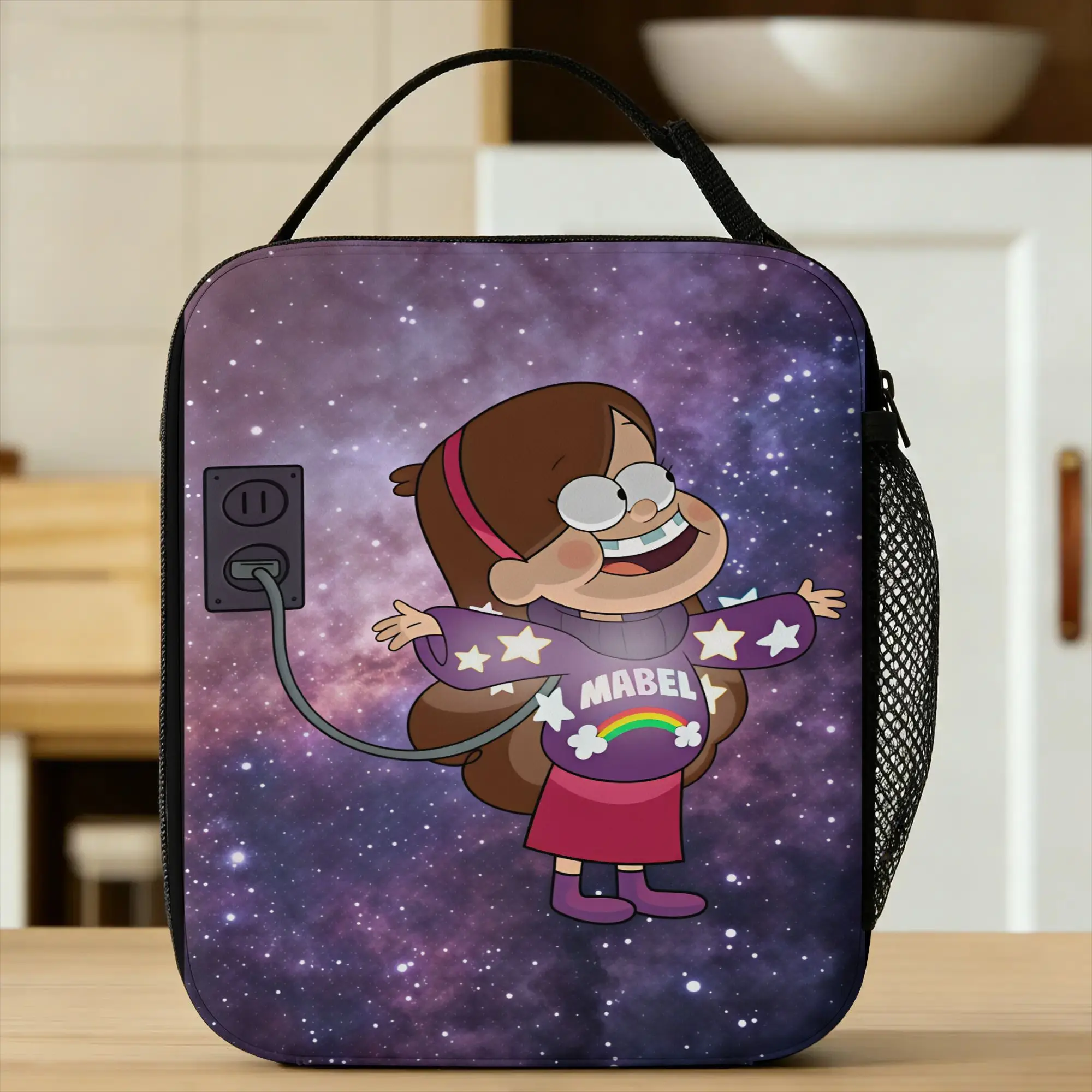 Mabel Lunch Bag G-Gravity Falls School Lunch Box For Child Casual Print Thermal Tote Handbags Waterproof Insulated Cooler Bag