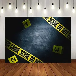 Crime Scene Photography Background Black Texture Backdrop Police Theme Birthday Party Murder Mystery Banner Decorations Photo