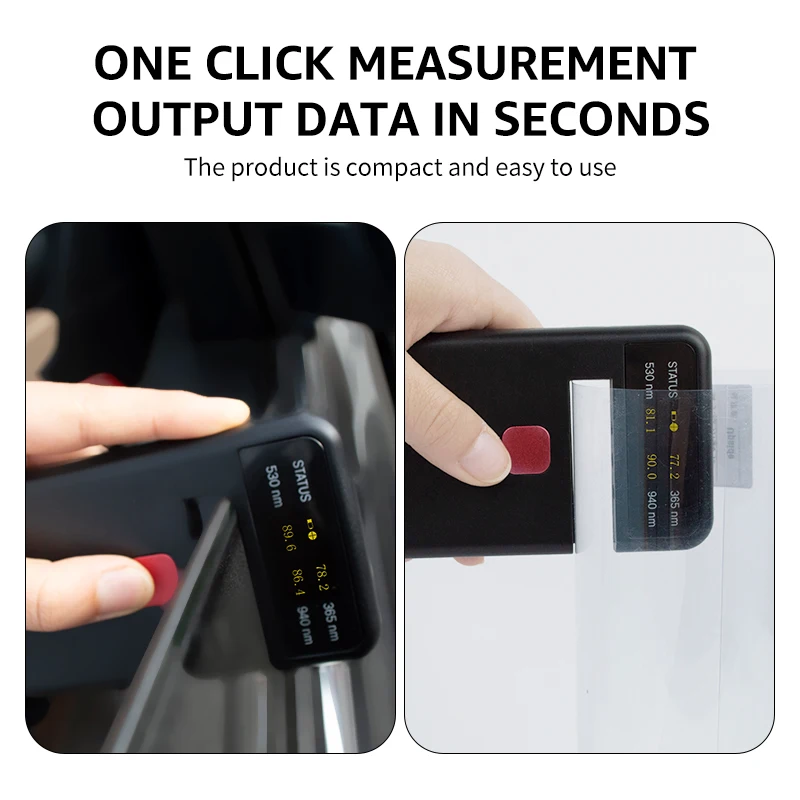 3-IN-1 Handheld Window Tint Transmission Meter VL/UV/IR Transmittance Meter Car Glass Solar Film Tester Type-C Charge