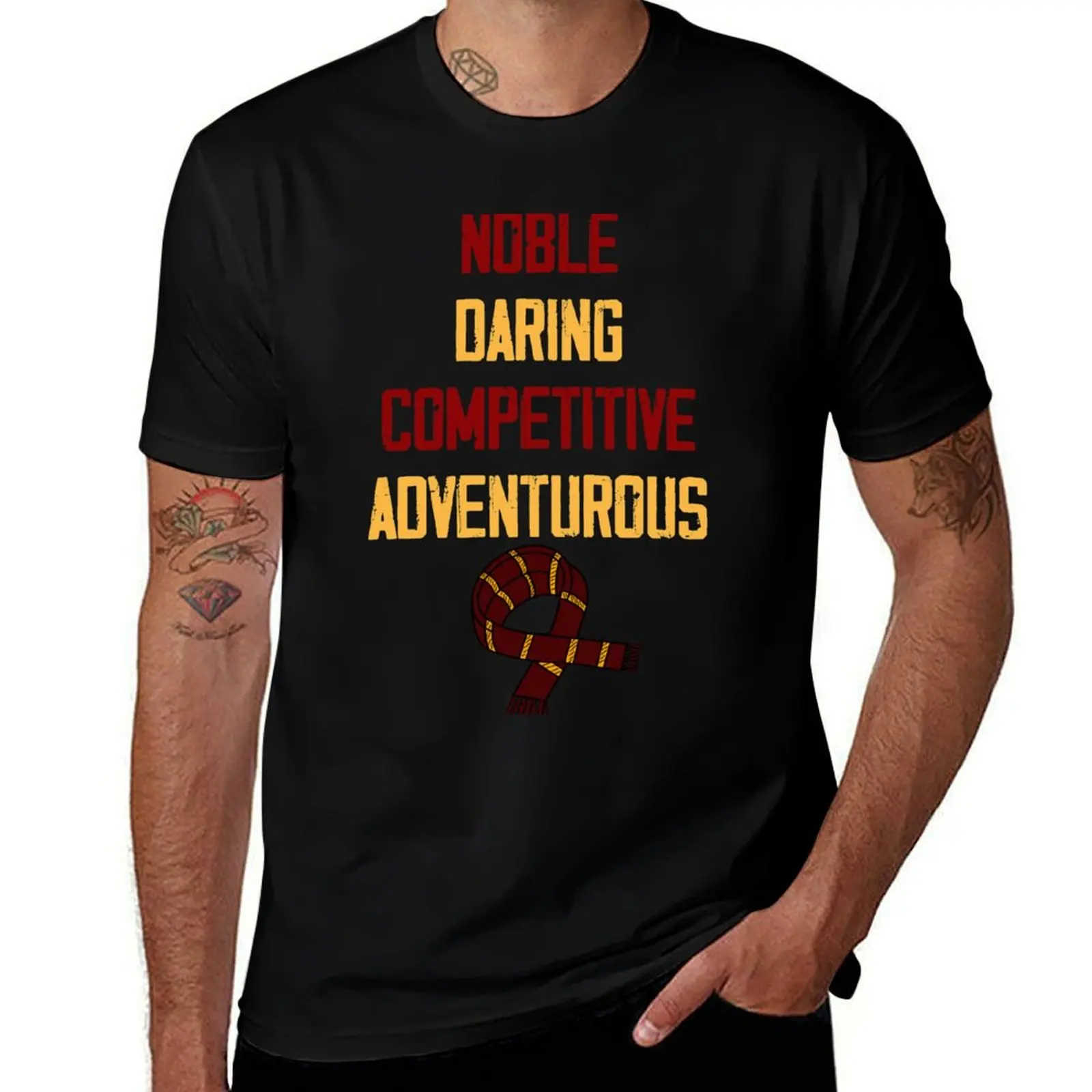 Noble Daring Competitive Adventurous Scarf 2 T-Shirt T-shirt décontracté basique de grande taille