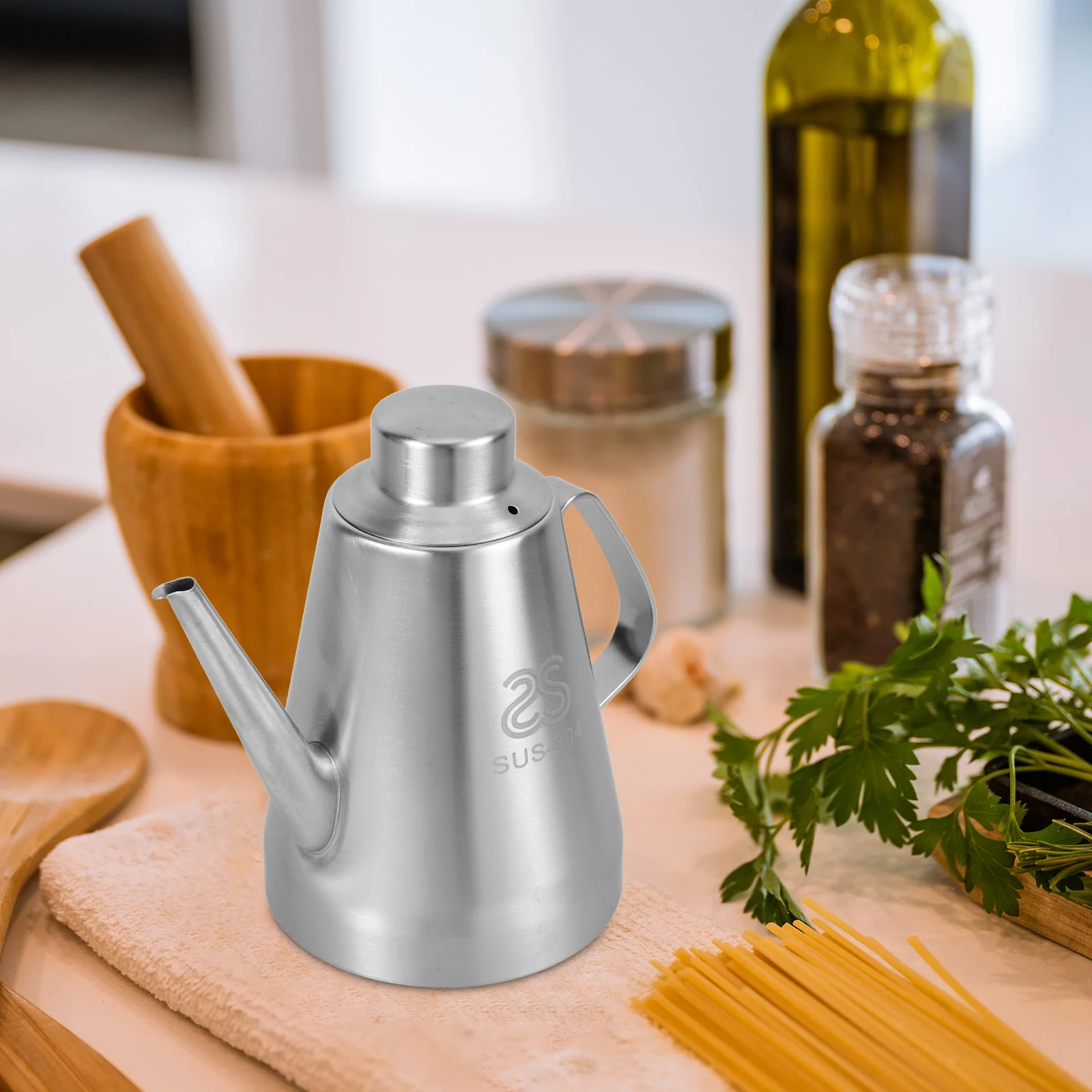 Sauce Bottle Oil Container Stainless Steel Catch Can Coffee Pot Dispenser Vinegar Olive