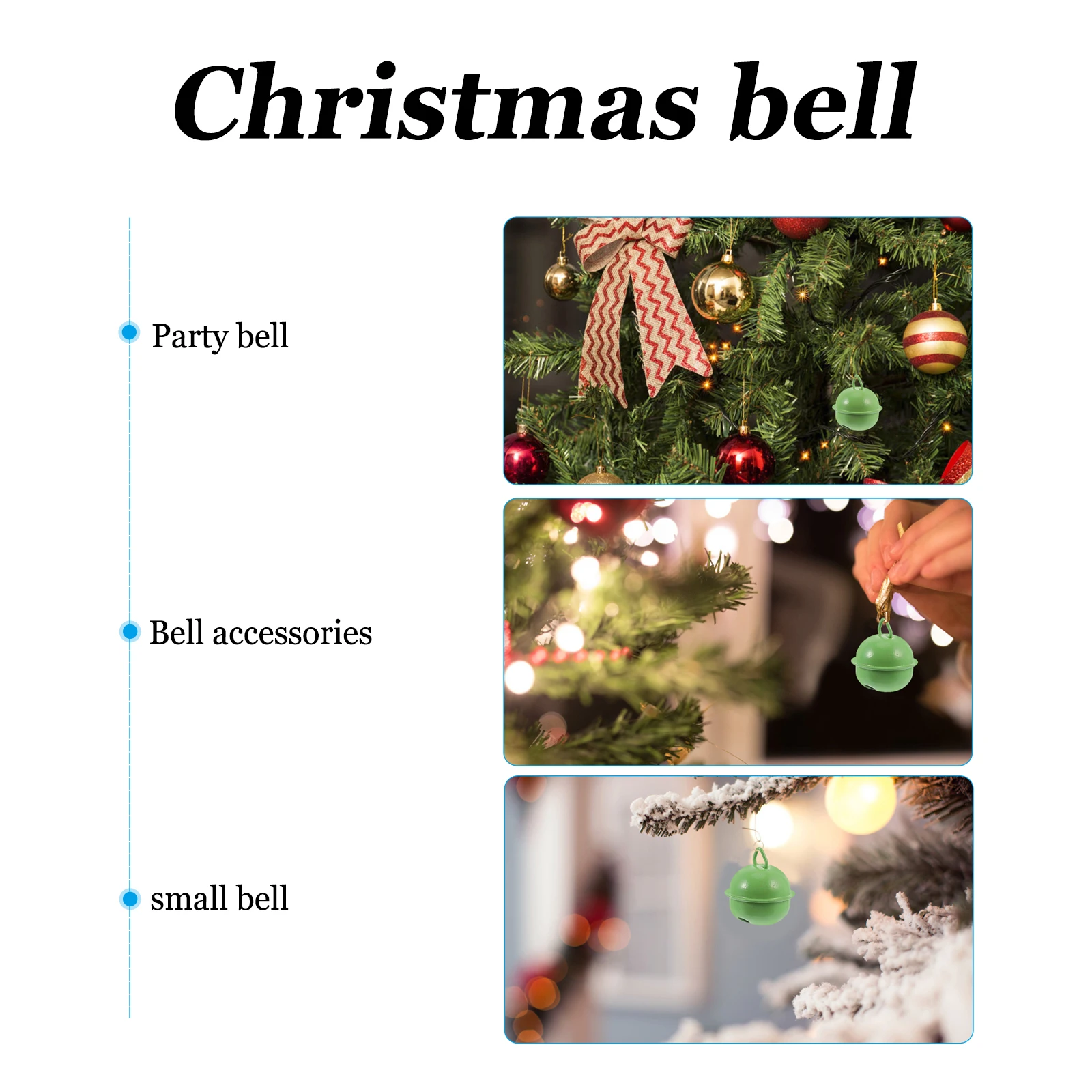 

50 Pcs Bells Mini Jingle Hanging Christmas Tree Ornaments Decorative Accessories Party Bell Home Craft Material