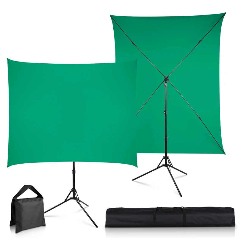 

Photo Background Stand Kit with Muslin Chromakey,Green Screen Backdrop with Stand for Photography for YouTube Game Streaming