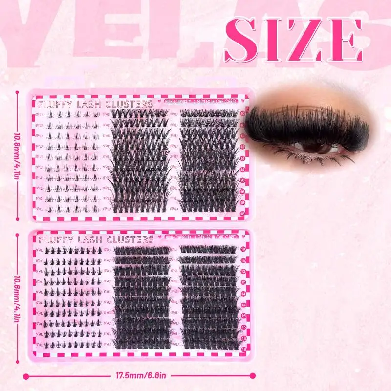 Lash Extensions Kit Spikes Lash Individuals 80/100D Volume Eyelash Clusters D-Curl Lash Clusters 9-16MM DIY Eyelash Extensions - view 6