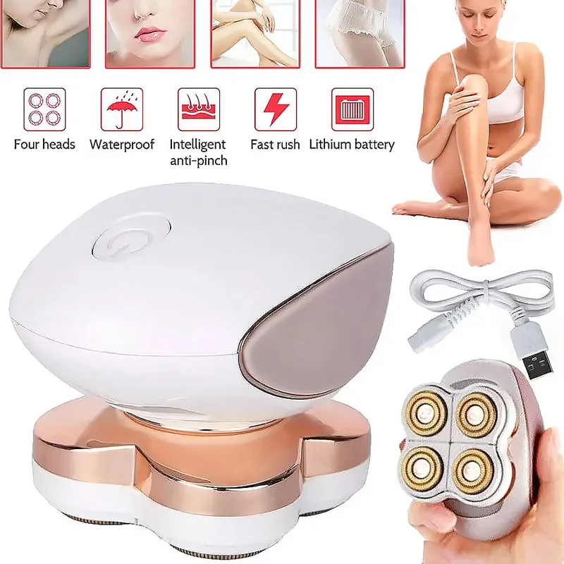 Best-Selling Portable 4-Position Floating Blade Razor For Women, Hair Removal Device For Women, Rechargeable Women's Hair Removal Razor, Women's Electric Bikini Trimmer