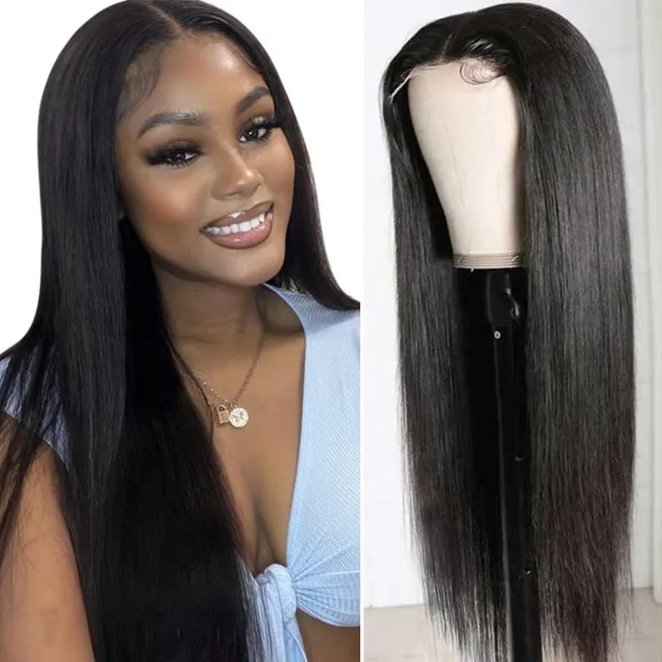 Smooth Straight Human Hair Lace Wigs 4X4 Lace Closure Wig 13x4 13x6 Lace Frontal Wig Remy HD Lace Front Wig 30 32 36Inch