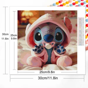 ديزني ليلو نقطة الماس فسيفساء اللوحة ، كامل جولة غرزة التطريز ، صورة الكرتون ، حجر الراين ، ديكور المنزل ، وصول جديد أفضل 10 مبيعات طقم إطار الطلاء الماسي - رقم 8