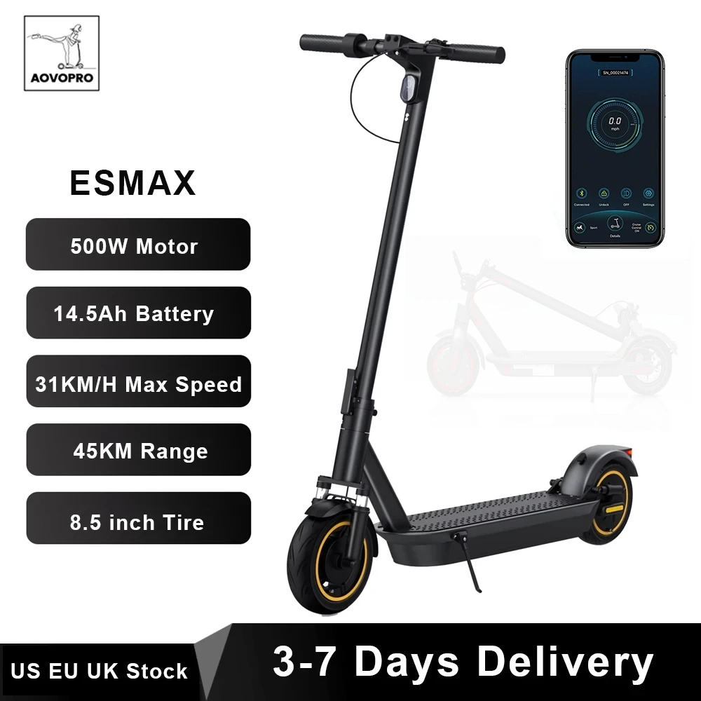 AOVOPRO ES80 Electric Scooter 350W 31km/h APP Smart Adult Scooter Shock Absorption Anti-skid Folding Portable Electric Scooter