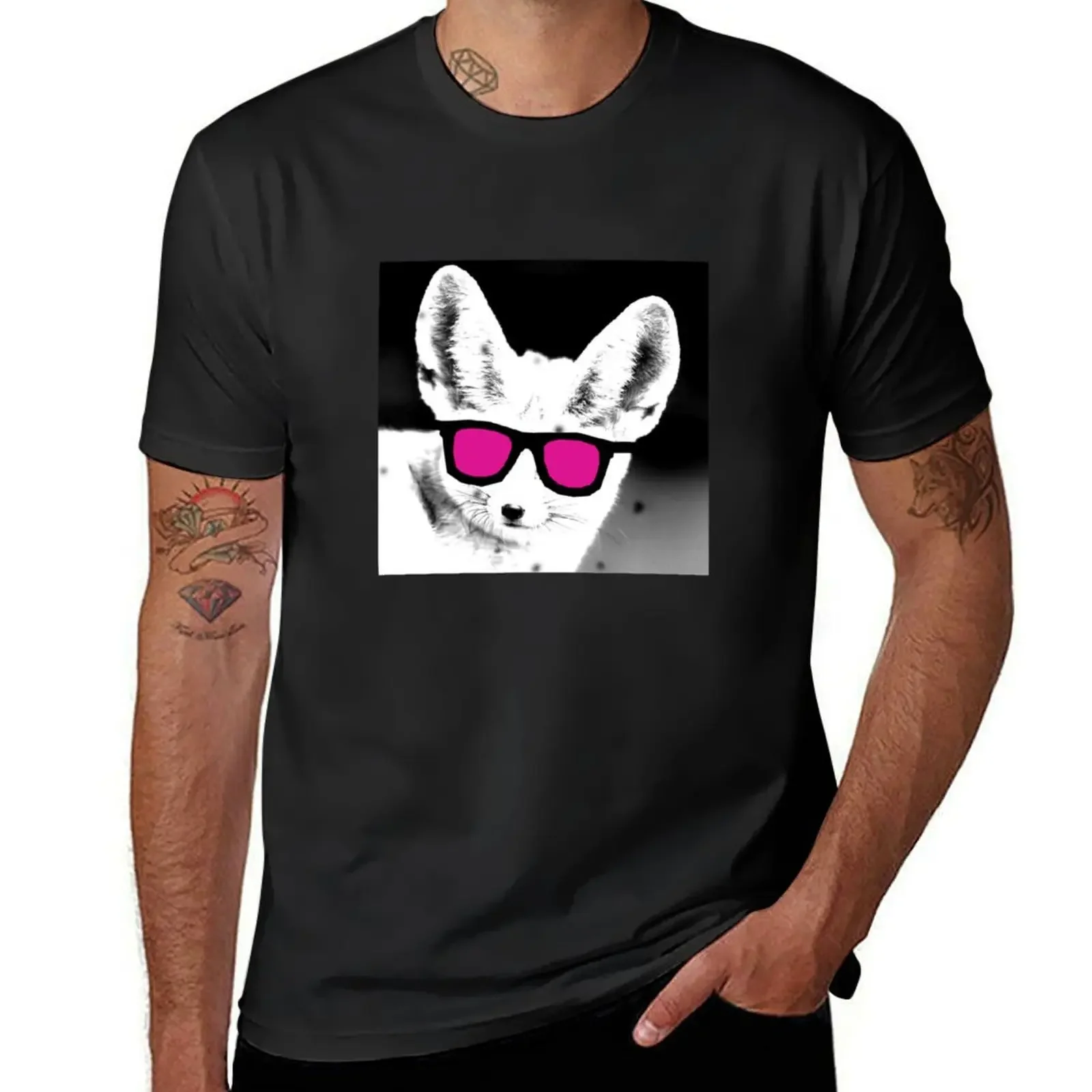 

Fox with sunglasses T-Shirt customizeds summer top graphic t shirts men t shirts high quality