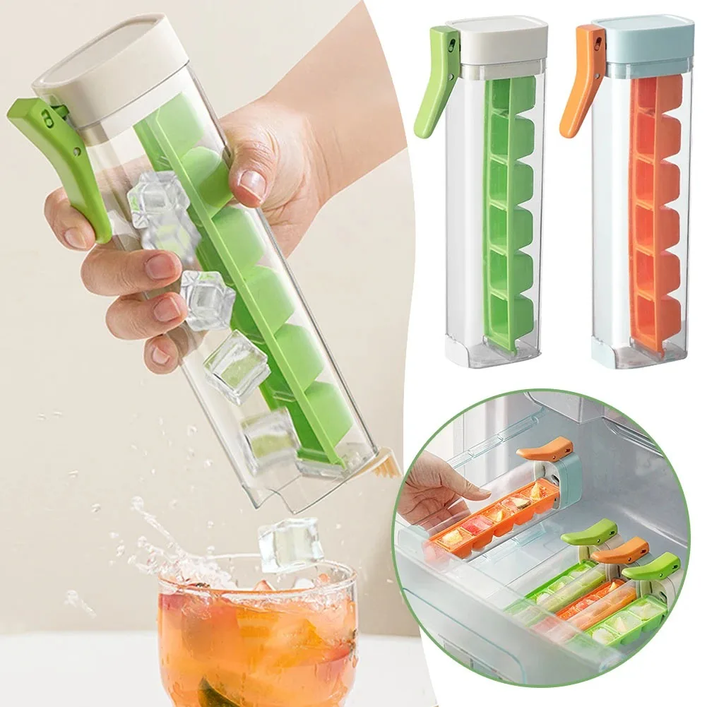 

One-Handed Pressing Ice Cube Tray Easy to Release 6 Grids Home Creative Ice Cube Mold With Bins for Freezer Drink Juice Whiskey