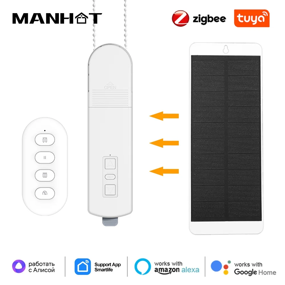 

Tuya Zigbee Smart DIY рулонные жалюзи, мотор, тянущая бусина, моторизованная цепная система жалюзи, поддержка Alexa Google Home, голосовое управление