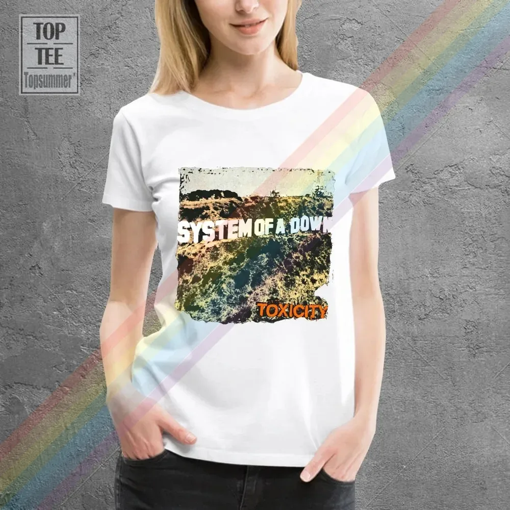 

Винтажная Американская футболка с изображением системы вниз группы тяжелых металлических веществ с альбомом токсичности, женская футболка большого размера, модные футболки в стиле рок