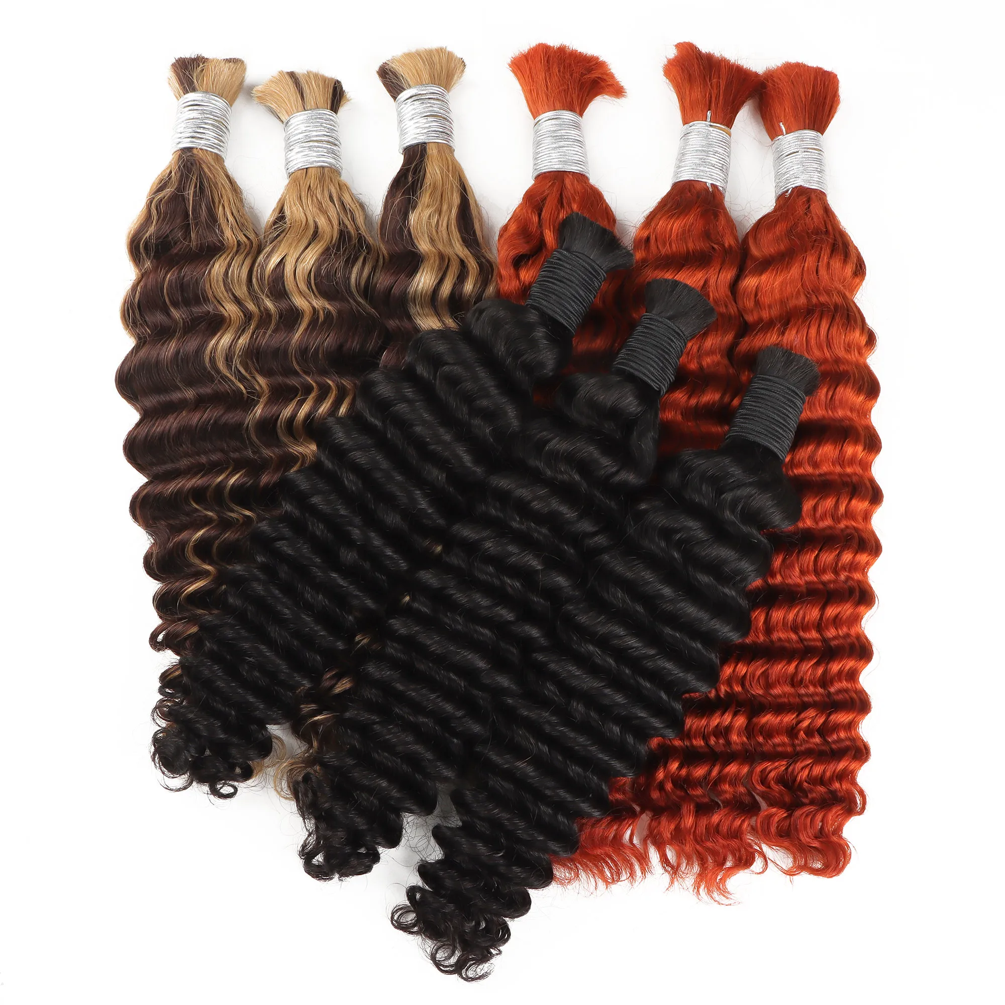 Human Hair Deep Wave Bulk Extensions Voor Het Vlechten Van 100% Mensenhaar 100G Gekleurd Haar 10a Hoge Kwaliteit Geen Inslag Uit Het In De War Raken