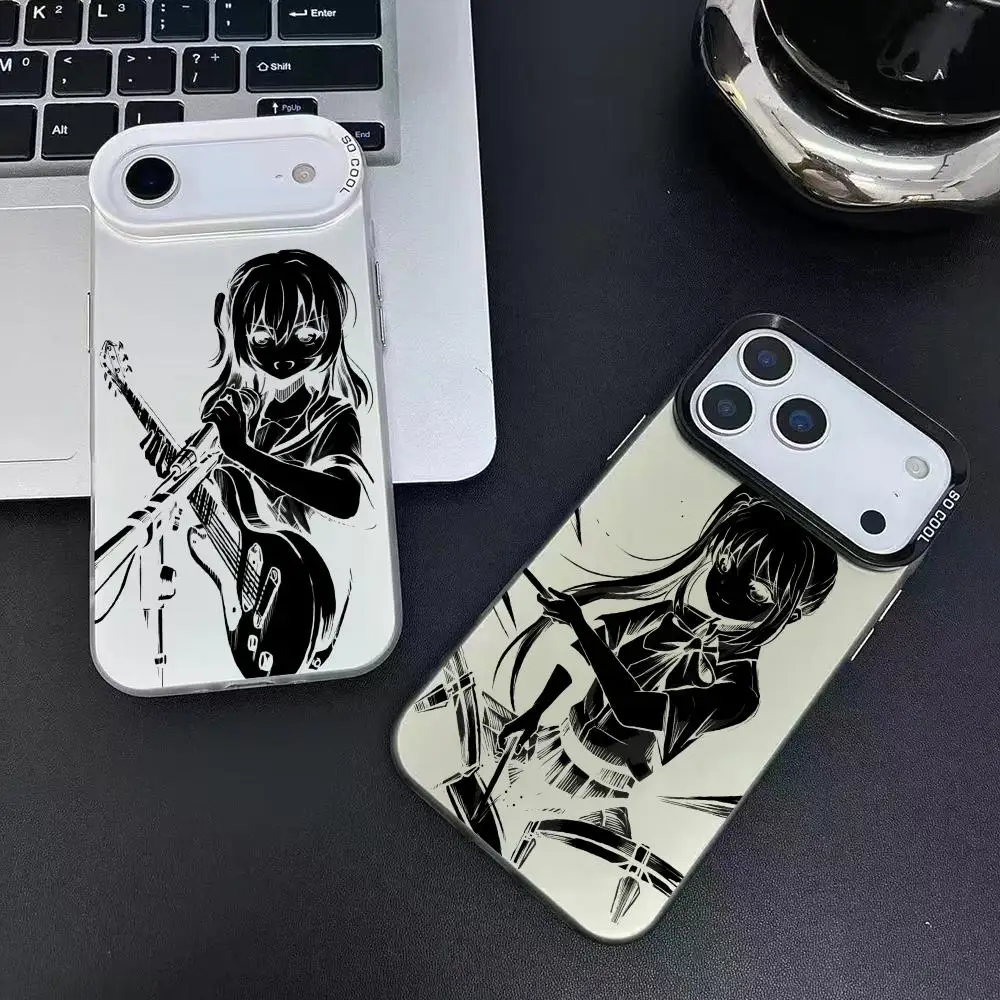 الكرتون وحيدا R-روك فتاة جراب هاتف آيفون 17 16 15 14 13 12 11 برو ماكس الهواء ماتي ليزر أورورا للصدمات فوندا