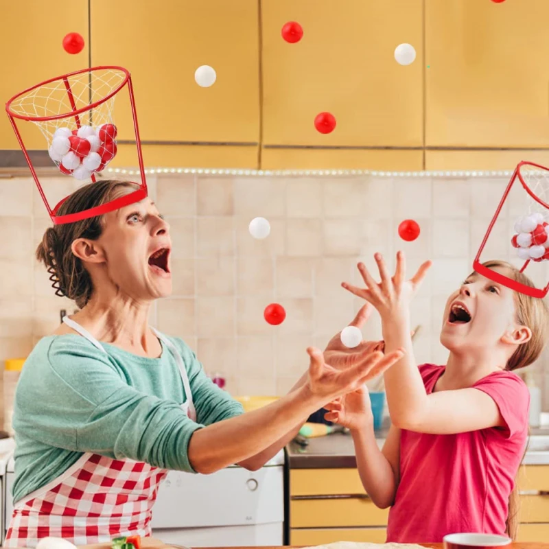 Jeu de fête de basket-ball réglable pour enfants et adultes, bandeau de sauna, filet de panier, cerceau de tête créatif, activité de plein air, cadeau amusant, 20 k