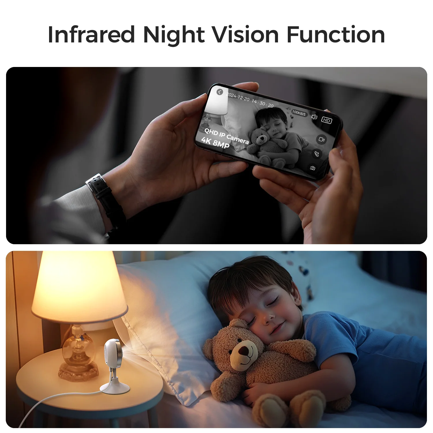 Arpha Security IndoorCam P160M IP Camera 2K WiFi Pet Camera Two-Way Talk Home Security PIR Human Detection Support TF Card