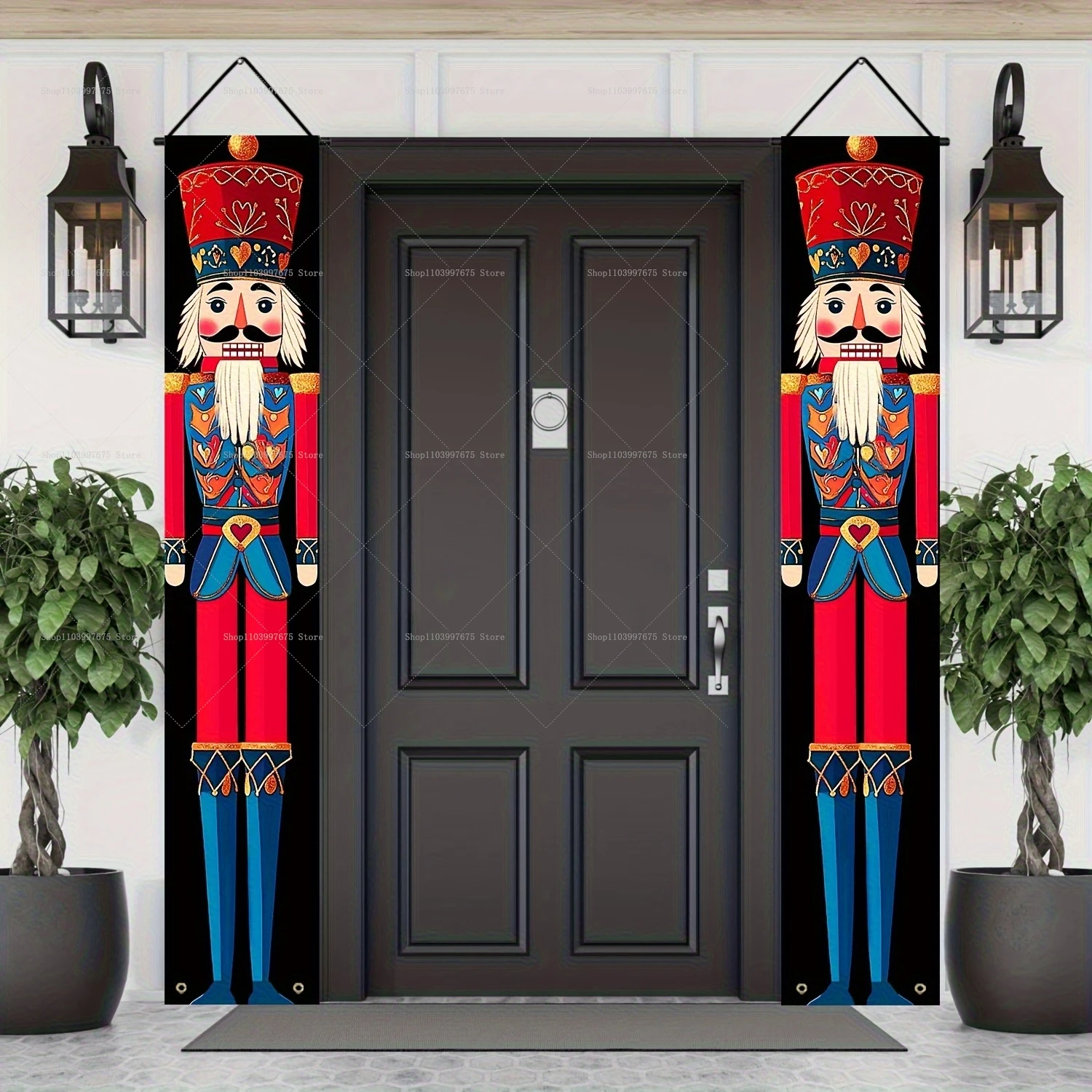 لافتات كسارة البندق الاحتفالية، ديكور حفلات الكريسماس، مقاطع عيد الميلاد، لافتات الشرفة الداخلية والخارجية، لافتات معلقة على الحائط، مستلزمات الحفلات #2