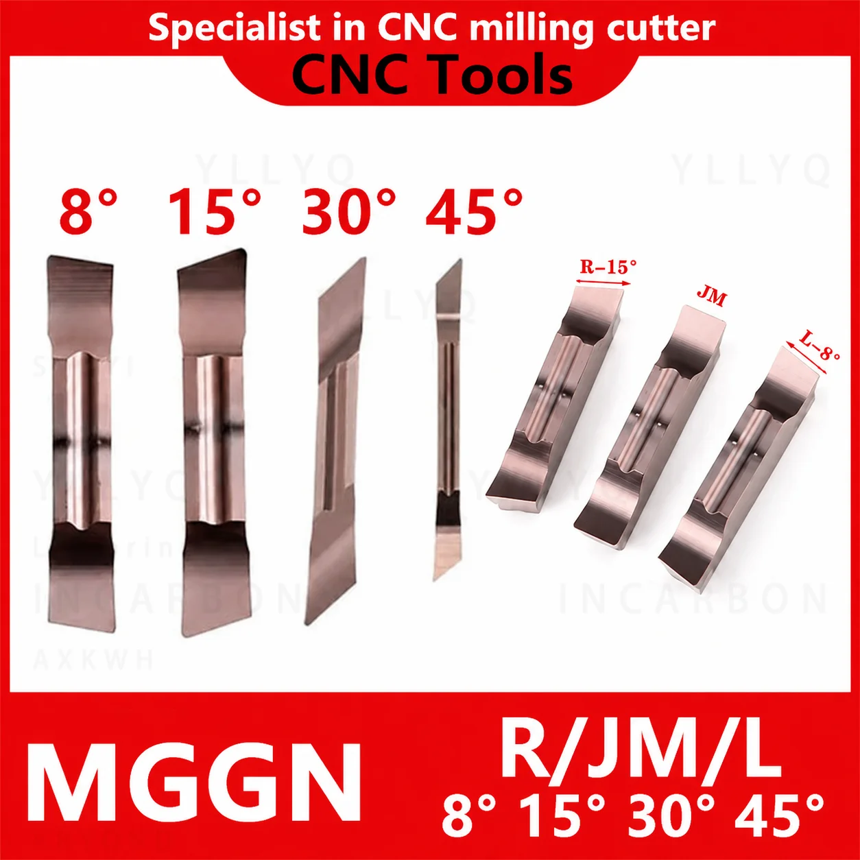 10 шт. токарных пластин MGGN для нарезания канавок MGGN150-500 R/L 8 ° 15 ° 30 ° 45 °   Твердосплавная пластина для токарных станков с ЧПУ MGEHR MGEHL