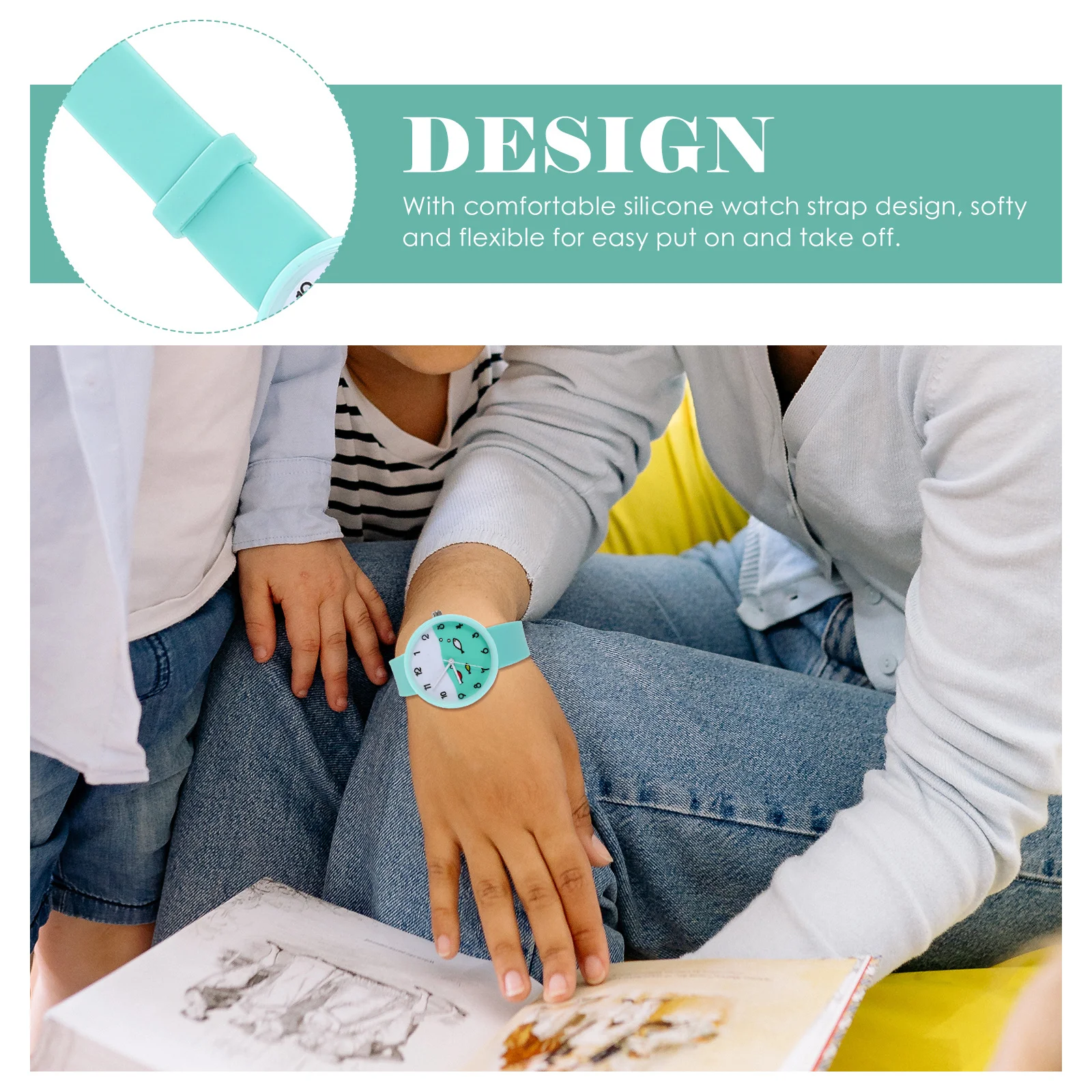ساعة كوارتز للطلاب من السيليكون بنمط كرتوني كاجوال للفتيات للاستخدام الخارجي وحزام مرن هدية مثالية لعيد الميلاد والكريسماس #4