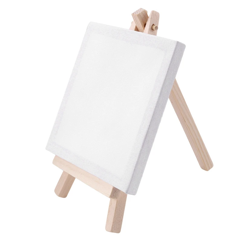 Mini Canvas Easel Set para pintura, desenho, escola, estudante, material de artista, 8x16cm, 4 pol, 36 unidades