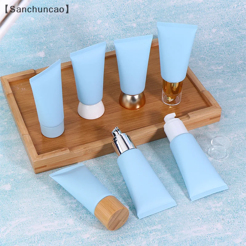 バSan OhioBlue Frosted Leere tragbare weiche Tuben Squeeze Cosmetic Cream Lotion Reiseflasche Nachfüllbarer Foundation Cream Container