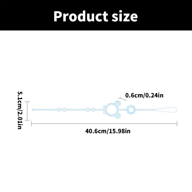 Clip para chupete de bebé de silicona anticaída, sin BPA, chupete de silicona para recién nacido, cadena de chupete para la dentición calmante antipérdida, 1 ud.