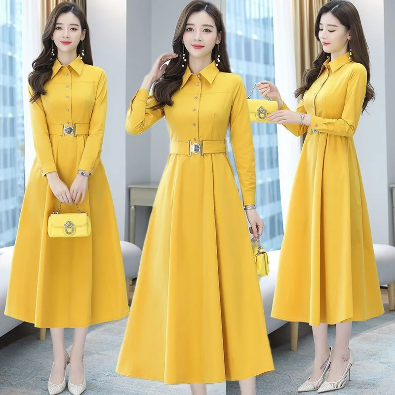 Spring Autumn Women New dignified and atmospheric Dress Mom's Skirt 2024 Top selling High end Elegance Long sleeved Bottom Skirt