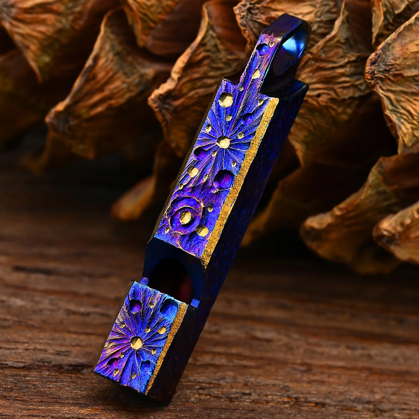 

Звездное небо, свисток из титанового сплава, ручная работа, звездное небо, EDC, свисток для выживания на открытом воздухе, рефери