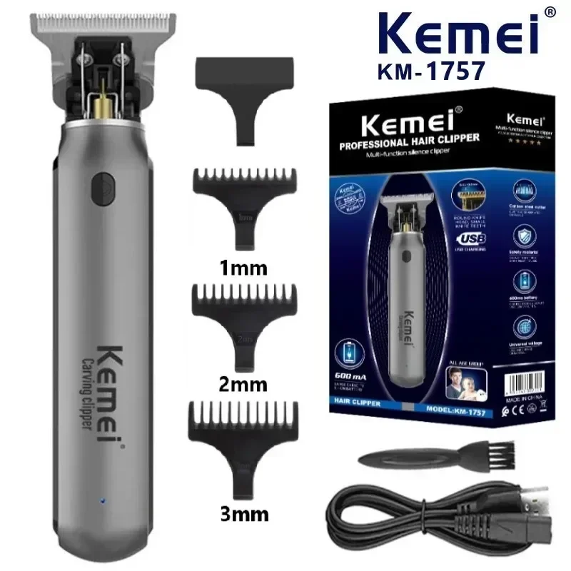 KEMEI Electric T9 Hair Clipper Men's Hair Cutting Machine Professional Hair Trimmer Beard Rechargeable Oil Head Trimer KM-1757