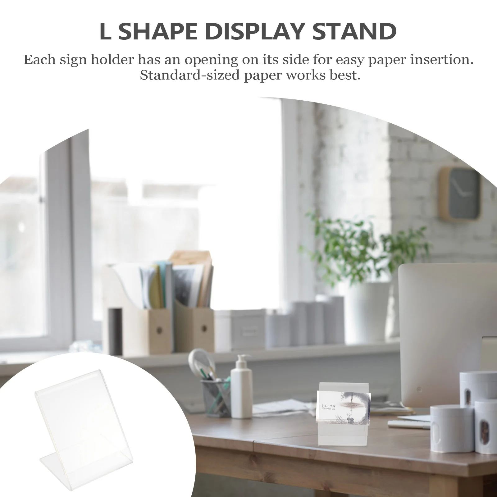 2pcs QR Code Card Acrylic L Shape Display Stand Name Cards Holders Price Label Holder Clear Sign Desk Menu Trade Show