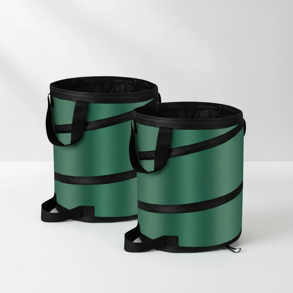 

Collapsible Pop Up Trash Can Recycling Bin 14x16in Waterproof Oxford Cloth Outdoor Camping Garden Waste Bag 2Pcs