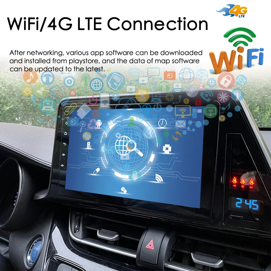 Wireless CarPlay Android 13 AI Voice Car Radio Stereo 8+128GB GPS Navigation For Toyota CHR C-HR 2016-2019 Multimedia Video 2Din