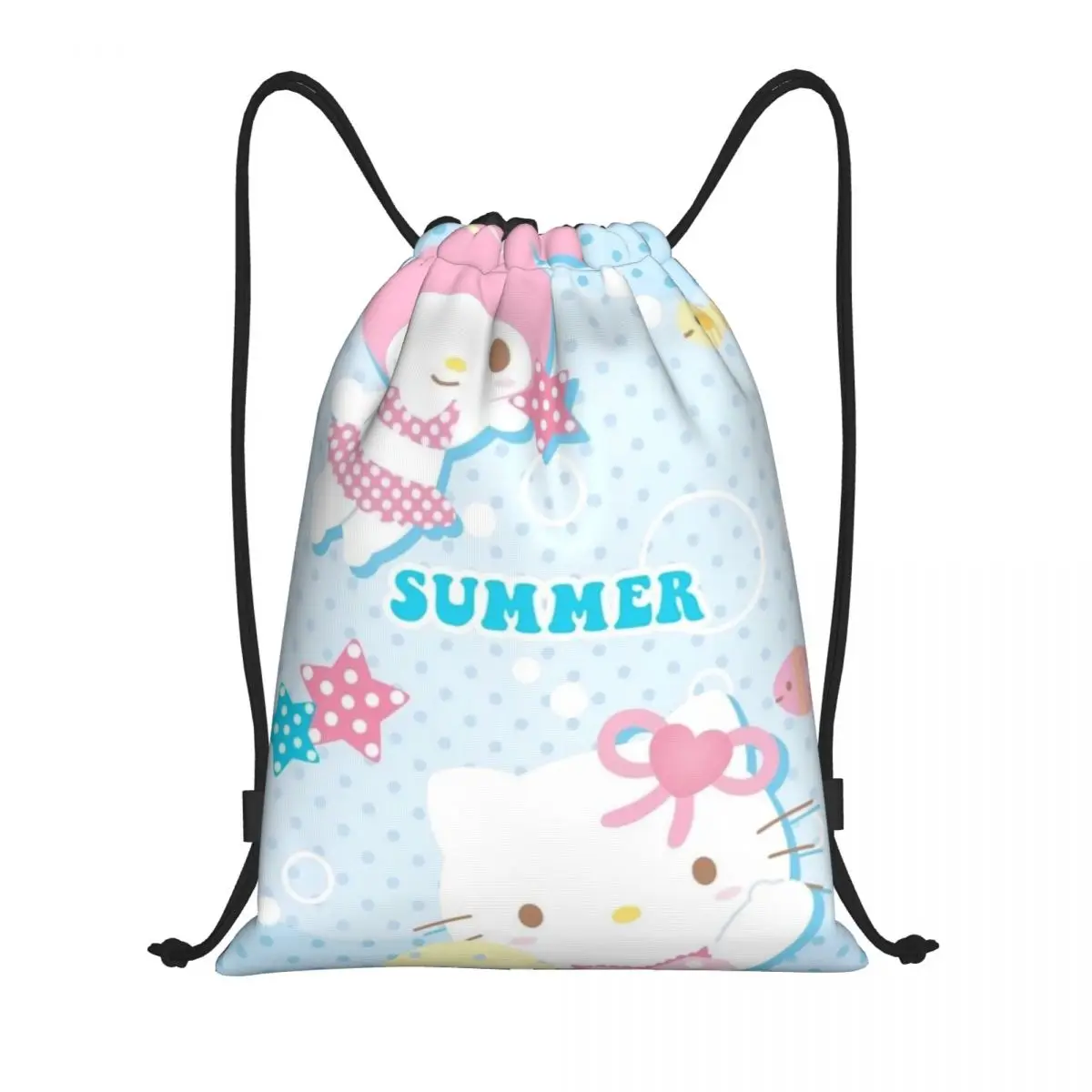 My Melody Drawstring Back Pack Bag Travel Storage Package Teenagers Beach Tote Bag School Sport Shoe Bag Portable