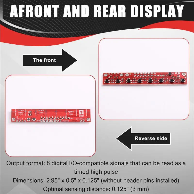 

B24B QRE1113 8-Ways 8 Channel Reflectance Sensor Module QTR-8RC Reflectance Sensor Array