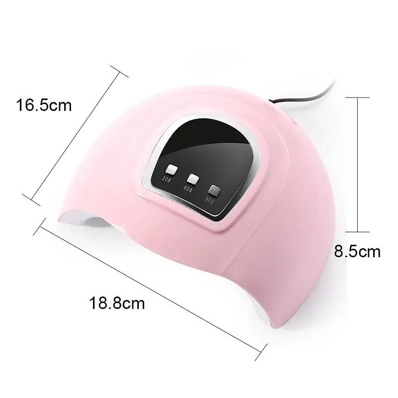 Nagellamp, fototherapie 54W LED automatische detectie nageldroger Draagbare baklamp met één vinger UV Led-nagellamp Oplaadbaar