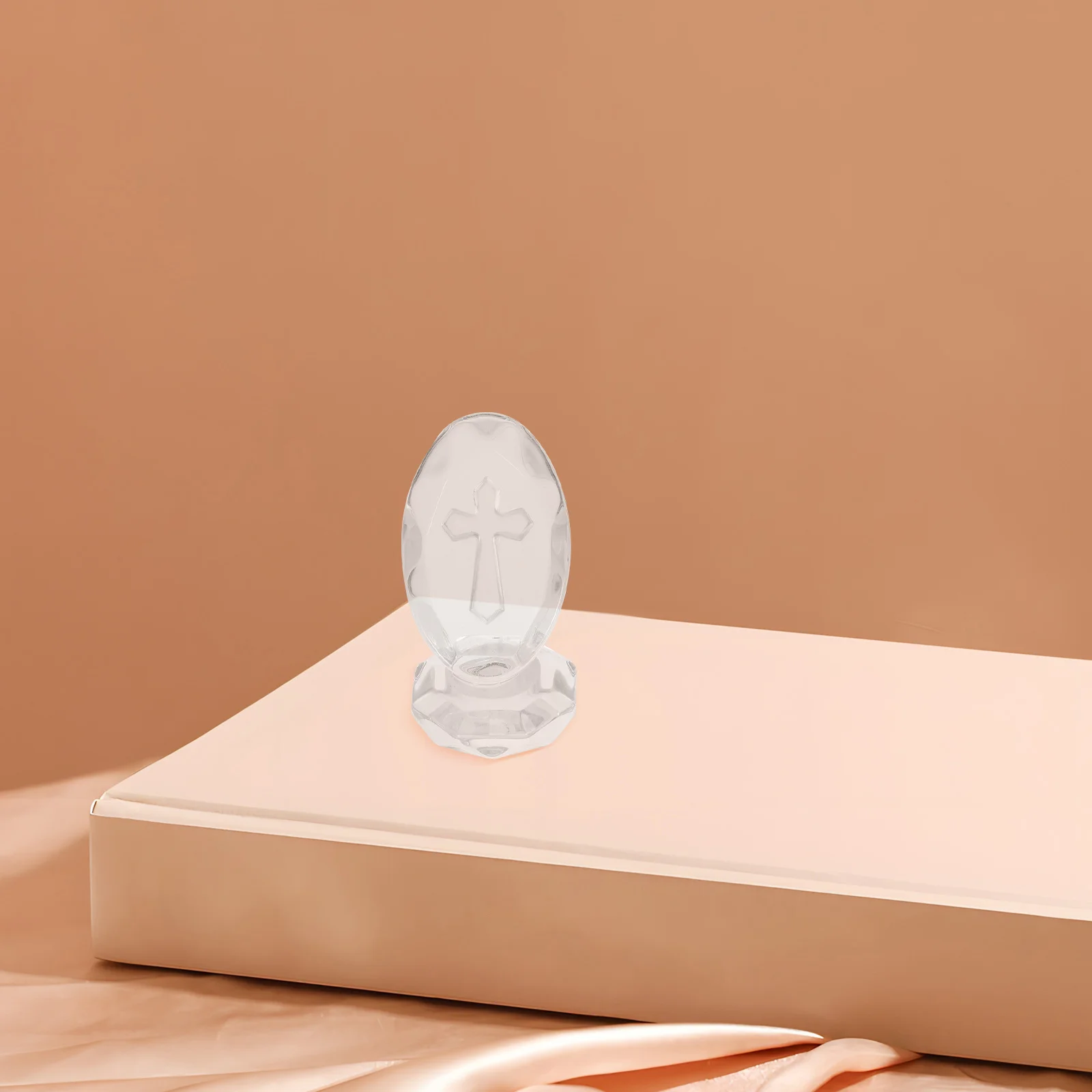 

Clear Glass Cross Statue for Desktop Table Decor Wedding Anniversary Birthday Celebration Nursery Moon Festival Party Decoration