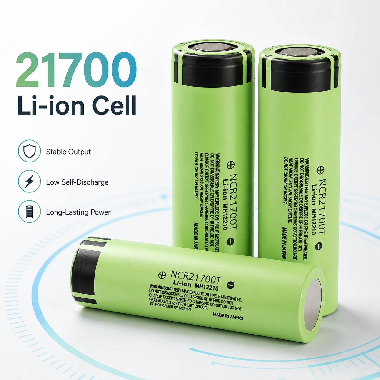 21700 3.7V 6000mAh High Capacity Lithium Cell, Rechargeable Battery for Power Bank, Charger & Custom DIY Battery Pack