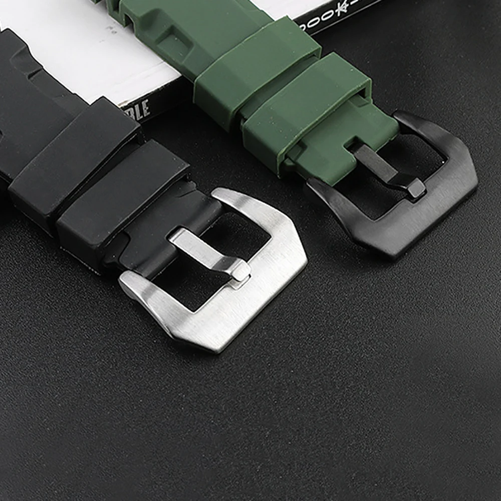 22mm 24mm Silicone Watch Strap for Panerai SUBMERSIBLE PAM441 359 Pa111 Series Rubber Watch Band Men Watch Bracelet Accessories