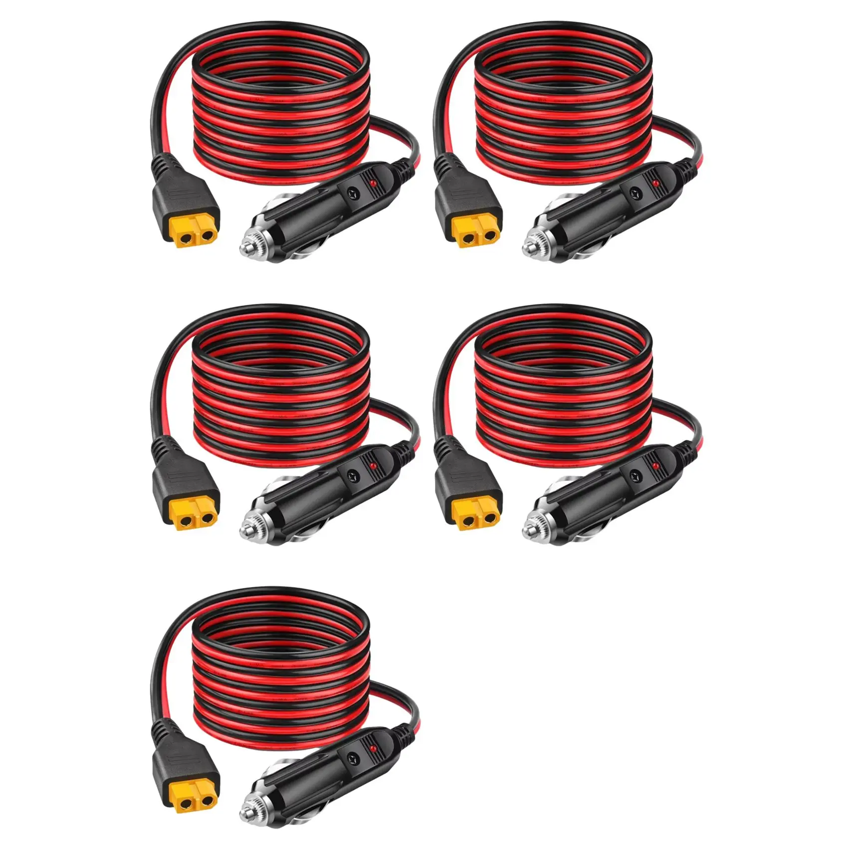 5X 12AWG Cigarette Lighter To XT60 Adapter Cable For ALLPOWERS R600 R1500 R2500 S2000 Pro For Ecoflow Delta/River Anker A