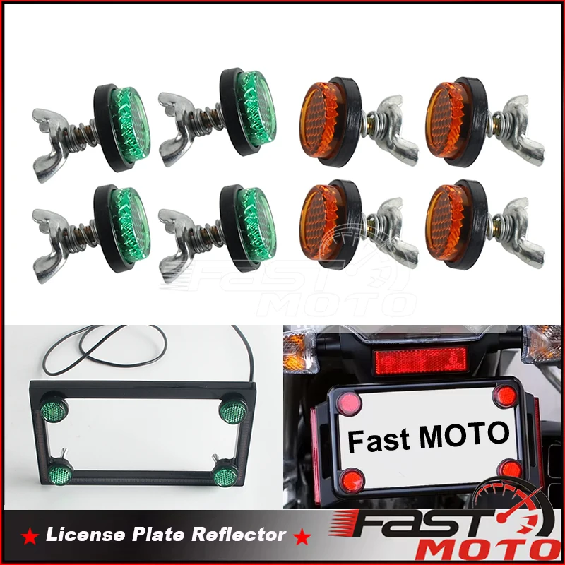 

Universal License Plate Safety Reflector Night Warning Safety Truck Motorcycle ATV Accessories Rear Number Reflective For Harley