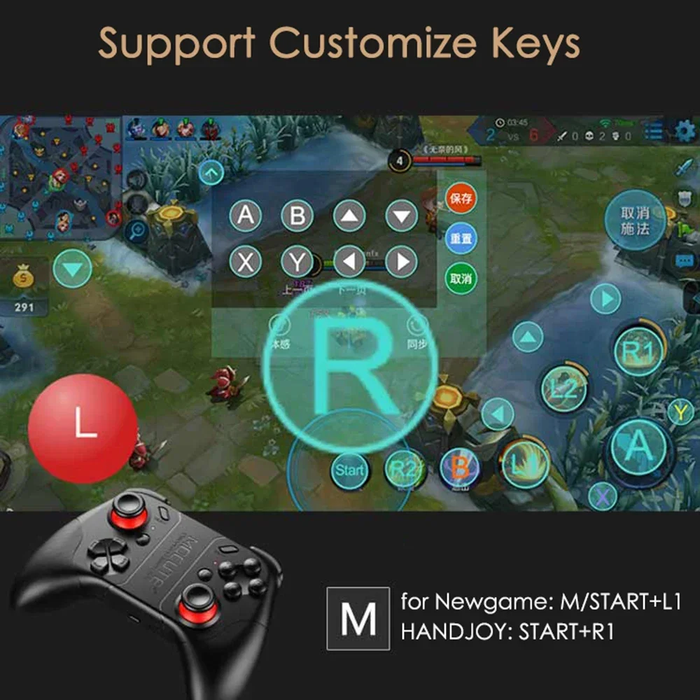 For Mocute 053 Gamepad Bluetooth Controller Joystick Mobile Trigger Compatible with Android Wireless BT Mobile Phone and Devices